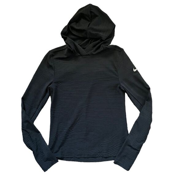 NIKE Women's Textured Running Hoody Black Size Small - Picture 1 of 6